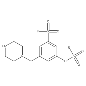 3-[(Fluorosulfonyl)oxy]-5-[(piperazin-1-yl)methyl]benzene-1-sulfonyl fluoride结构式