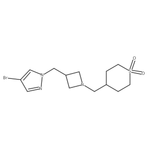 4-({3-[(4-bromo-1H-pyrazol-1-yl)methyl]azetidin-1-yl}methyl)-1lambda6-thiane-1,1-dione结构式