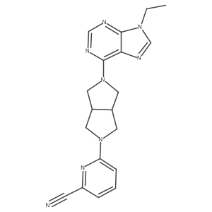 6-[5-(9-ethyl-9H-purin-6-yl)-octahydropyrrolo[3,4-c]pyrrol-2-yl]pyridine-2-carbonitrile结构式