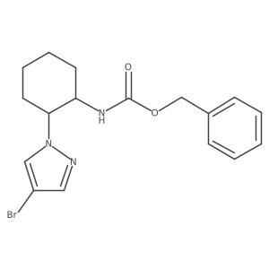 rac-benzyl N-[(1R,2S)-2-(4-bromo-1H-pyrazol-1-yl)cyclohexyl]carbamate结构式