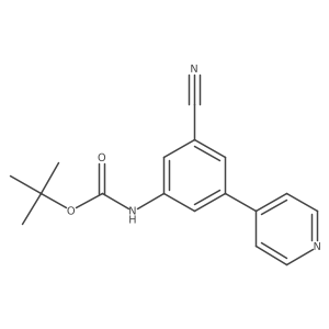tert-butyl N-[3-cyano-5-(pyridin-4-yl)phenyl]carbamate结构式