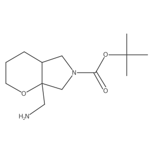rac-tert-butyl (4aR,7aS)-7a-(aminomethyl)-octahydropyrano[2,3-c]pyrrole-6-carboxylate结构式