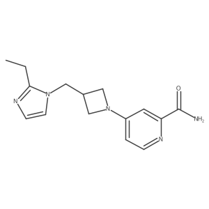 4-{3-[(2-ethyl-1H-imidazol-1-yl)methyl]azetidin-1-yl}pyridine-2-carboxamide结构式