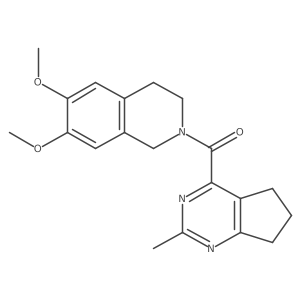 6,7-dimethoxy-2-{2-methyl-5H,6H,7H-cyclopenta[d]pyrimidine-4-carbonyl}-1,2,3,4-tetrahydroisoquinoline结构式
