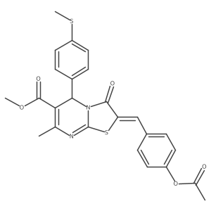 Methyl 2-(4-acetoxybenzylidene)-7-methyl-5-(4-(methylthio)phenyl)-3-oxo-3,5-dihydro-2H-thiazolo[3,2-a]pyrimidine-6-carboxylate结构式