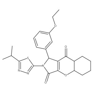 1-(3-ethoxyphenyl)-2-(5-propan-2-yl-1,3,4-thiadiazol-2-yl)-4a,5,6,7,8,8a-hexahydro-1H-chromeno[2,3-c]pyrrole-3,9-dione Structure