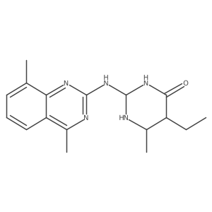 2-[(4,8-Dimethylquinazolin-2-yl)amino]-5-ethyl-6-methyl-1,3-diazinan-4-one结构式