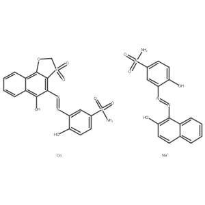 Sodium (4-hydroxy-3-((2-hydroxy-1-naphthyl)azo)benzenesulphonamidato(2-))(4-hydroxy-3-((5-hydroxynaphth(2,1-d)-1,3-oxathiol-4-yl)azo)benzenesulphonamide S,S-dioxidato(2-))cobaltate(1-) Structure