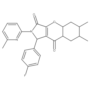 1-(4-fluorophenyl)-6,7-dimethyl-2-(6-methylpyridin-2-yl)-4a,5,6,7,8,8a-hexahydro-1H-chromeno[2,3-c]pyrrole-3,9-dione Structure