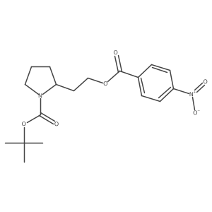 (R)-tert-butyl 2-(2-(4-nitrobenzoyloxy)ethyl)pyrrolidine-1-carboxylate结构式