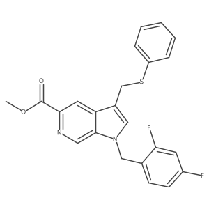 1h-Pyrrolo[2,3-c]pyridine-5-carboxylic acid,1-[(2,4-difluorophenyl)methyl]-3-[(phenylthio)methyl]-,methyl ester Structure