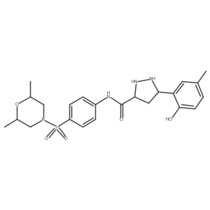 N-[4-(2,6-dimethylmorpholin-4-yl)sulfonylphenyl]-5-(2-hydroxy-5-methylphenyl)pyrazolidine-3-carboxamide结构式