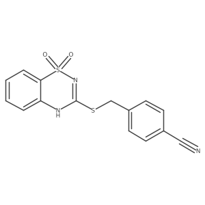 4-{[(1,1-dioxido-4H-1,2,4-benzothiadiazin-3-yl)thio]methyl}benzonitrile Structure