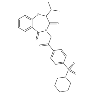4-{2-oxo-2-[4-(piperidin-1-ylsulfonyl)phenyl]ethyl}-2-(propan-2-yl)-1,4-benzoxazepine-3,5(2H,4H)-dione Structure