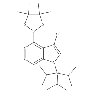 3-Chloro-4-(4,4,5,5-tetramethyl-1,3,2-dioxaborolan-2-yl)-1-(triisopropylsilyl)-1H-indole结构式
