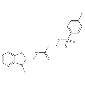 (E)-4-chloro-N-(3-(2-(3-methylbenzo[d]thiazol-2(3H)-ylidene)hydrazinyl)-3-oxopropyl)benzenesulfonamide Structure