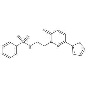 N-(2-(6-oxo-3-(thiophen-2-yl)pyridazin-1(6H)-yl)ethyl)benzenesulfonamide结构式