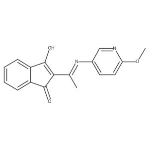2-{1-[(6-methoxy-3-pyridinyl)amino]ethylidene}-1H-indene-1,3(2H)-dione结构式