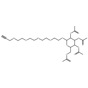 I_a+/--D-Mannopyranoside, 3,6,9,12-tetraoxapentadec-14-yn-1-yl, 2,3,4,6-tetraacetate结构式
