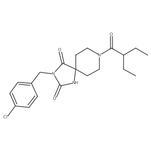 3-[(4-Chlorophenyl)methyl]-8-(2-ethylbutanoyl)-1,3,8-triazaspiro[4.5]decane-2,4-dione Structure