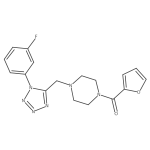 O=C(c1ccco1)N1CCN(Cc2nnnn2-c2cccc(F)c2)CC1结构式