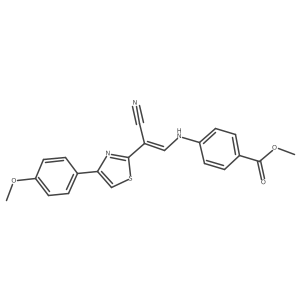 methyl 4-{[(1E)-2-cyano-2-[4-(4-methoxyphenyl)-1,3-thiazol-2-yl]eth-1-en-1-yl]amino}benzoate结构式