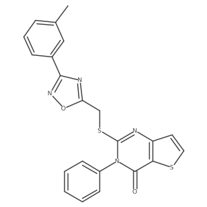 2-({[3-(3-methylphenyl)-1,2,4-oxadiazol-5-yl]methyl}sulfanyl)-3-phenyl-3H,4H-thieno[3,2-d]pyrimidin-4-one结构式