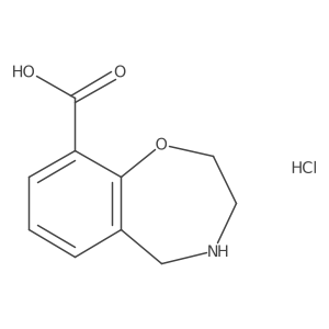 2,3,4,5-Tetrahydro-1,4-benzoxazepine-9-carboxylic acid hydrochloride结构式