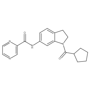 N-(1-cyclopentanecarbonyl-2,3-dihydro-1H-indol-6-yl)pyrazine-2-carboxamide Structure