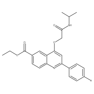 Ethyl 2-(4-fluorophenyl)-4-(2-(isopropylamino)-2-oxoethoxy)quinoline-6-carboxylate结构式