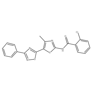 2-chloro-N-[(2E)-4-methyl-5-(3-phenyl-1,2,4-oxadiazol-5-yl)-1,3-thiazol-2(3H)-ylidene]benzamide Structure