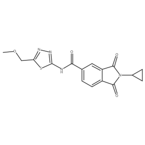 2-cyclopropyl-N-[(2E)-5-(methoxymethyl)-1,3,4-thiadiazol-2(3H)-ylidene]-1,3-dioxo-2,3-dihydro-1H-isoindole-5-carboxamide Structure