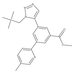 Methyl 3-(5-methylpyridin-2-yl)-5-(1-((trimethylsilyl)methyl)-1H-1,2,3-triazol-5-yl)benzoate结构式