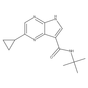 N-(tert-Butyl)-2-cyclopropyl-5H-pyrrolo[2,3-b]pyrazine-7-carboxamide结构式