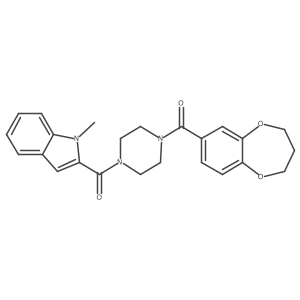 3,4-dihydro-2H-1,5-benzodioxepin-7-yl{4-[(1-methyl-1H-indol-2-yl)carbonyl]piperazin-1-yl}methanone结构式
