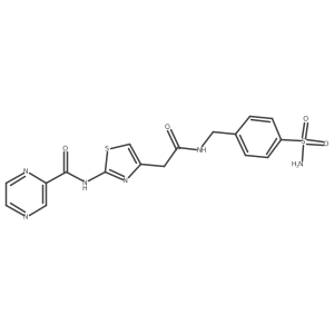 N-[4-[2-[[[4-(Aminosulfonyl)phenyl]methyl]amino]-2-oxoethyl]-2-thiazolyl]-2-pyrazinecarboxamide结构式