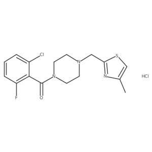 (2-Chloro-6-fluorophenyl)(4-((4-methylthiazol-2-yl)methyl)piperazin-1-yl)methanone hydrochloride Structure