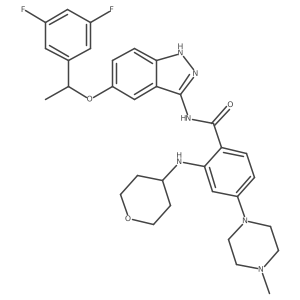 N-[5-[1-(3,5-difluorophenyl)ethoxy]-1H-indazol-3-yl]-4-(4-methylpiperazin-1-yl)-2-(oxan-4-ylamino)benzamide Structure