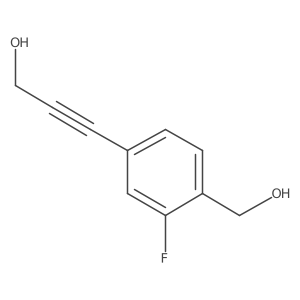 3-(3-Fluoro-4-(hydroxymethyl)phenyl)prop-2-yn-1-ol结构式