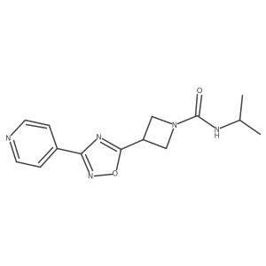 N-isopropyl-3-(3-(pyridin-4-yl)-1,2,4-oxadiazol-5-yl)azetidine-1-carboxamide结构式