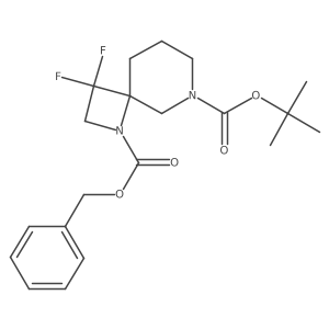 1-Benzyl 6-(tert-butyl) 3,3-difluoro-1,6-diazaspiro[3.5]nonane-1,6-dicarboxylate结构式