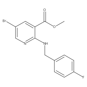 Methyl 5-bromo-2-((4-fluorobenzyl)amino)nicotinate结构式