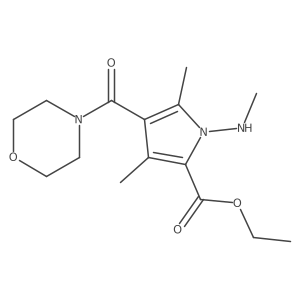 ethyl 3,5-dimethyl-1-(methylamino)-4-(morpholin-4-yl)carbonyl-1H-pyrrole-2-carboxylate结构式