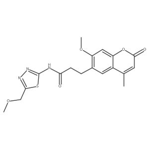 3-(7-methoxy-4-methyl-2-oxo-2H-chromen-6-yl)-N-(5-(methoxymethyl)-1,3,4-thiadiazol-2-yl)propanamide结构式