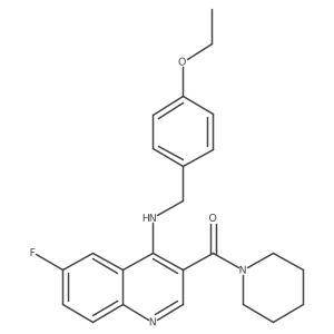 (4-((4-Ethoxybenzyl)amino)-6-fluoroquinolin-3-yl)(piperidin-1-yl)methanone结构式