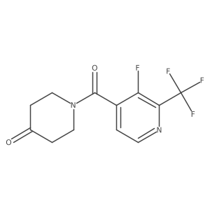 1-(3-Fluoro-2-(trifluoromethyl)isonicotinoyl)piperidin-4-one结构式