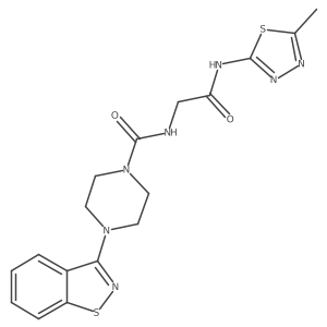 4-(benzo[d]isothiazol-3-yl)-N-(2-((5-methyl-1,3,4-thiadiazol-2-yl)amino)-2-oxoethyl)piperazine-1-carboxamide结构式