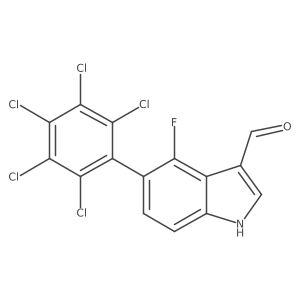 4-Fluoro-5-(perchlorophenyl)indole-3-carboxaldehyde Structure