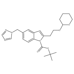 Tert-butyl 2-[2-(oxan-2-yloxy)ethyl]-5-(1,2,4-triazol-1-ylmethyl)indole-1-carboxylate结构式