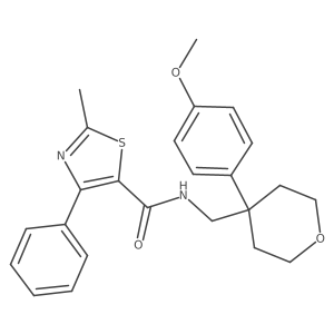 N-{[4-(4-methoxyphenyl)tetrahydro-2H-pyran-4-yl]methyl}-2-methyl-4-phenyl-1,3-thiazole-5-carboxamide Structure